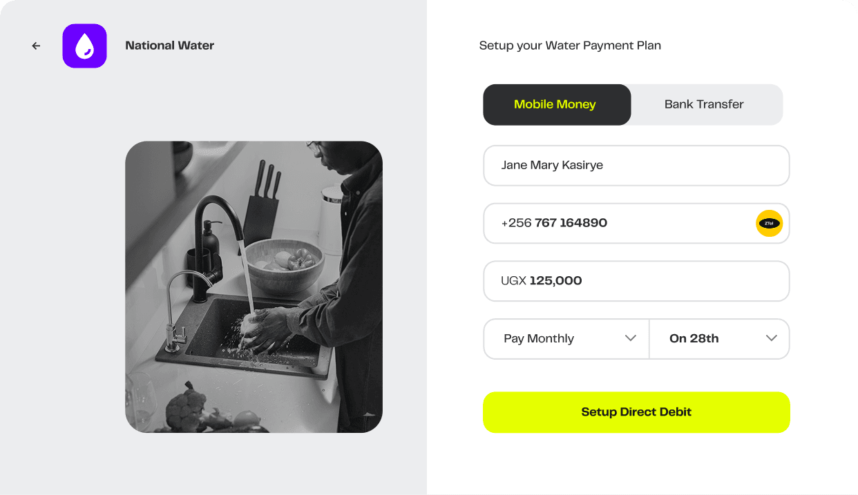 Rexial AutoPay Direct Debit setup illustration
