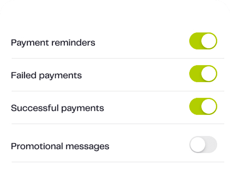 Rexial AutoPay reminder settings screen on mobile phone